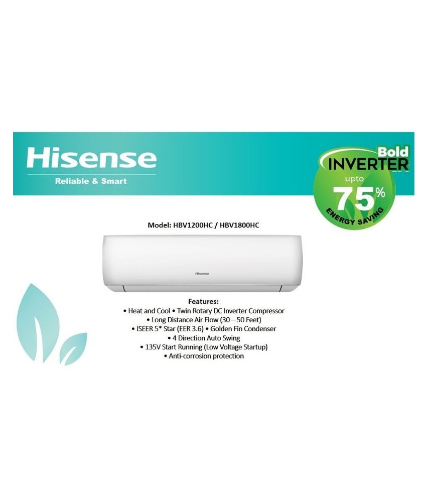 HISENSE  SPLIT INVERTER A.C HBV-1800HC-75%