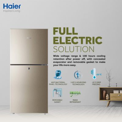 HAIER REFRIGERATOR HRF-216-EBD-TOP MOUNT-E-STAR-SILVER